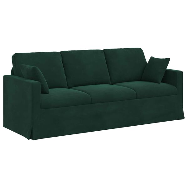 vidaXL Sof&aacute; Verde Escuro 198 x 78 x 80 cm Veludo