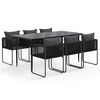 vidaXL 7 pcs conjunto de jantar para jardim preto