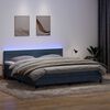 vidaXL Cama box spring c/ colch&atilde;o e LED 180x220 cm veludo cinzento-escuro