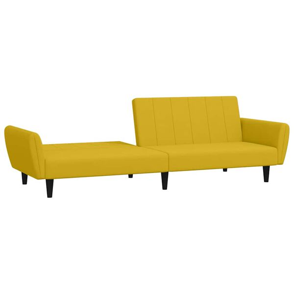 vidaXL Sof&aacute;-cama de 2 lugares veludo amarelo