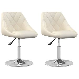 vidaXL Cadeiras de jantar girat&oacute;rias 2 pcs veludo cor creme