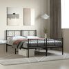 vidaXL Estrutura de cama com cabeceira e p&eacute;s 120x200 cm metal preto