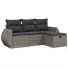 vidaXL 4 pcs conjunto sof&aacute;s de jardim c/ almofad&otilde;es vime PE cinzento
