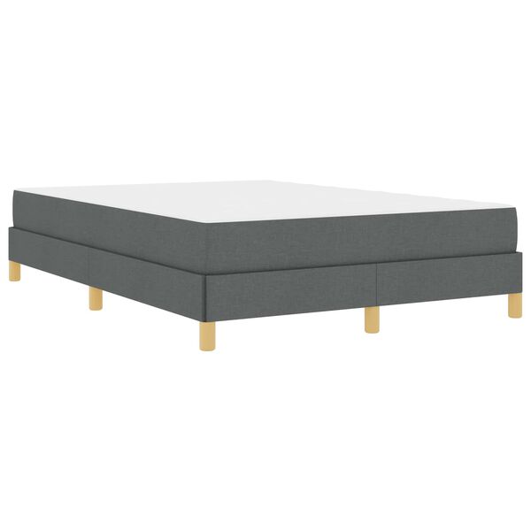 vidaXL Cama Box com colch&atilde;o Cinza Escuro 140 x 190 cm tecido