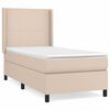 vidaXL Cama com molas/colch&atilde;o 100x200 cm couro artificial cappuccino