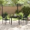 vidaXL Conjunto de Jantar para Jardim 3 pcs Preto A&ccedil;o revestido a p&oacute;