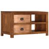 vidaXL Mesa de centro c/ 2 gavetas 90x40x50cm madeira mangueira maciça