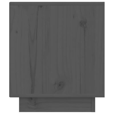 vidaXL Mesa de cabeceira 40x34x40 cm madeira de pinho maciça cinza
