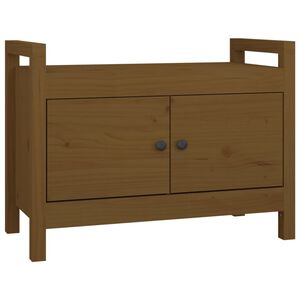 vidaXL Banco de corredor 80x40x60 cm pinho maci&ccedil;o castanho mel