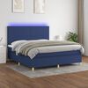 vidaXL Cama box spring c/ colch&atilde;o e LED 160x200 cm tecido azul