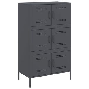 vidaXL Aparador alto 68x39x113 cm a&ccedil;o antracite