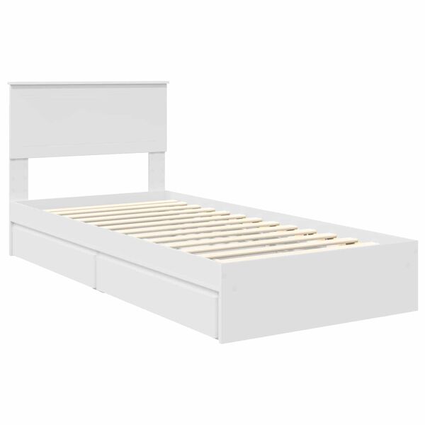 vidaXL Cama com Armazenamento Branco 90 x 200 cm Madeira processada