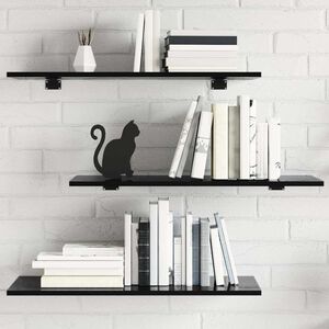 vidaXL Prateleiras estante 8pcs 80x30x1,5cm contrapl. preto brilhante