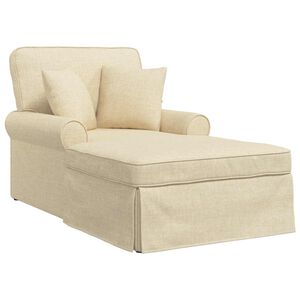 vidaXL Chaise Lounge com Saia 3 unid. Creme tecido 91 x 157 x 91 cm