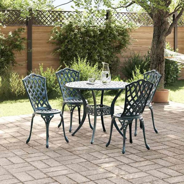 vidaXL Conjunto de Jantar para Jardim 5 pcs Verde Alum&iacute;nio