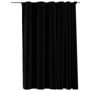 vidaXL Cortinas opacas aspeto linho com ganchos 290x245 cm preto