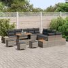 vidaXL Conjunto de Sof&aacute; de Jardim 14 pcs Cinzeto vime PE