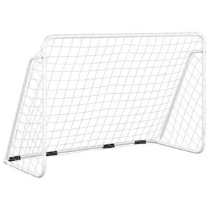 vidaXL Baliza de futebol com rede 180x90x120 cm a&ccedil;o branco