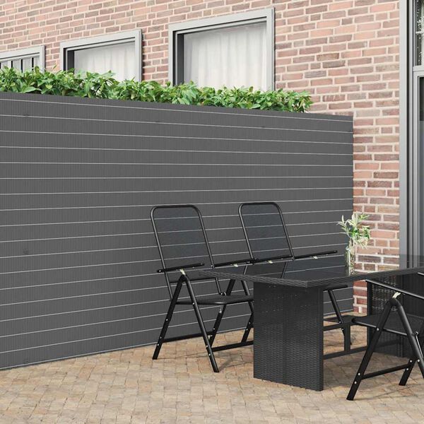 vidaXL Cerca de jardim dupla face cinzento 1,8x3 m PVC