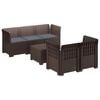 vidaXL Sof&aacute; de Jardim de 5 Pessoas com Almofadas Visual de Rattan PP
