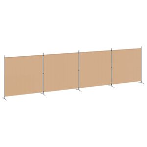 vidaXL Divis&oacute;ria de Quatro Pain&eacute;is Bege 698 x 180 cm Tecido