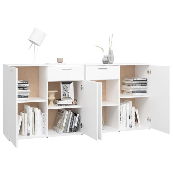 vidaXL Aparador 160x36x75 cm contraplacado branco