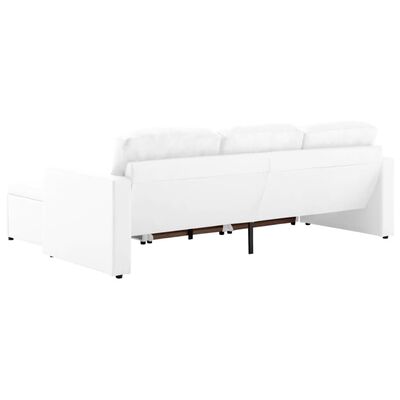 vidaXL Sofá-cama modular de 3 lugares couro artificial branco