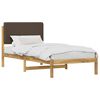 vidaXL Estrutura de Cama com Cabeceira Estofada Branco lavado e taupe