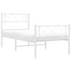 vidaXL Estrutura de cama com cabeceira e p&eacute;s 90x200 cm metal branco