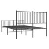 vidaXL Estrutura de cama com cabeceira e pés 140x190 cm metal preto