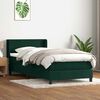 vidaXL Cama com molas/colch&atilde;o verde-escuro 80x220 cm veludo
