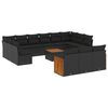 vidaXL 14 pcs conjunto de sof&aacute;s p/ jardim c/ almofad&otilde;es vime PE preto