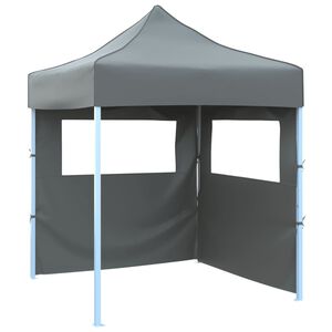 vidaXL Tenda dobr&aacute;vel profissional festas 2 paredes 2x2m a&ccedil;o antracite