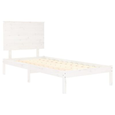 vidaXL Estrutura de cama 100x200 cm pinho maciço branco