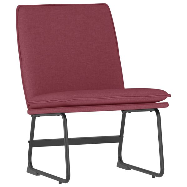 vidaXL Cadeira lounge 52x75x76 cm tecido vermelho tinto