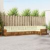 vidaXL Conjunto de Sof&aacute;s para Exterior 6 pcs Natural e Creme