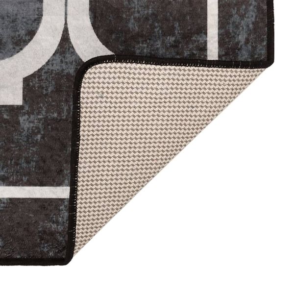 vidaXL Tapete lav&aacute;vel 80x300 cm preto e branco