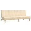vidaXL Sof&aacute;-cama de 2 lugares com banco tecido cor creme