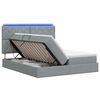 vidaXL Cama de Armazenamento LED com Colch&atilde;o Cinzento-claro