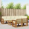 vidaXL Conjunto de Sof&aacute;s para Exterior 9 pcs Natural e Creme