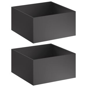 vidaXL Vaso de Jardim 2 unid. Preto 80 x 80 x 40 cm