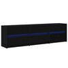 vidaXL Unidades de TV 180 x 34 x 50 cm Carvalho Preto