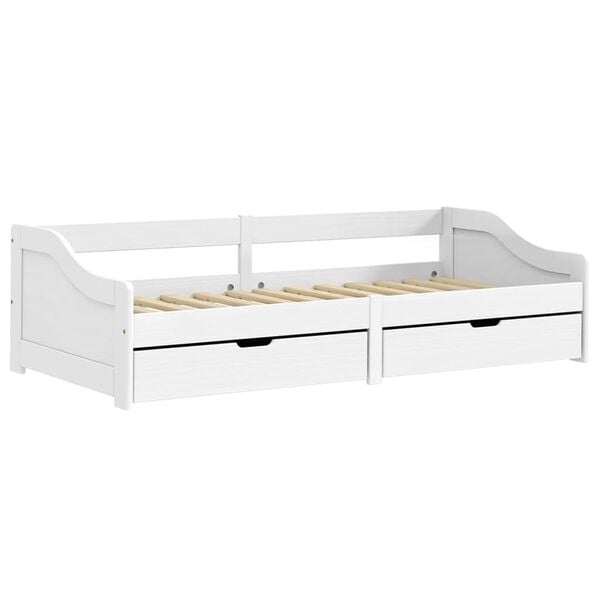 vidaXL Sof&aacute;-cama com 2 gavetas 90x200 cm madeira de pinho maci&ccedil;a IRUN