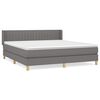 vidaXL Cama com molas/colch&atilde;o 160x200 cm tecido cinzento-escuro