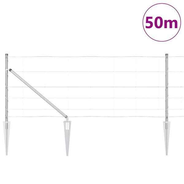 vidaXL Poste de Cerca Galvanizado 50 x 0,8 m A&ccedil;o