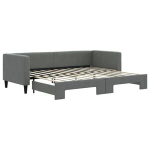 vidaXL Sof&aacute;-cama com gavet&atilde;o 80x200 cm tecido cinzento-escuro