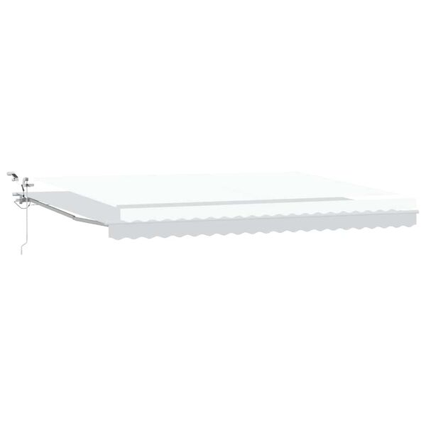 vidaXL Toldo Retr&aacute;til Branco 500 &times; 350 cm Poli&eacute;ster e Metal