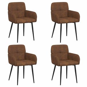 vidaXL Cadeiras de Jantar 4 unid. Couro Suede Sint&eacute;tico Castanho