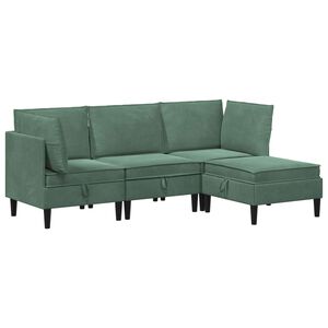 vidaXL Conjunto de M&oacute;veis para Sala de Estar 4 unid. Verde do Mar