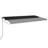 vidaXL Toldo autom&aacute;tico com LED e sensor de vento 600x350 cm antracite